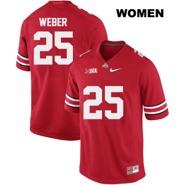 Ohio State Buckeyes Women's Mike Weber #25 Red Authentic Nike College NCAA Stitched Football Jersey NU19G12YQ